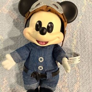 Disney Mickey Mouse Blue Pilot Plush Keychain Popmart